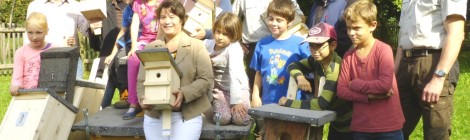 Freiwillige mit Nisthilfen