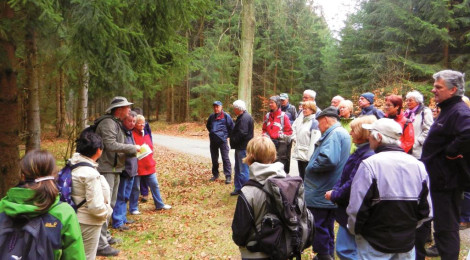 Nationalparkführer vor einer Gruppe