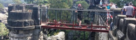(Deutsch) Arbeiten an der Basteibrücke - der vielleicht älteste Skywalk Deutschlands wird saniert