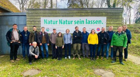 Die Leiter:innen der deutschen Nationalparke bei der Exkursion im Müritz-Nationalpark