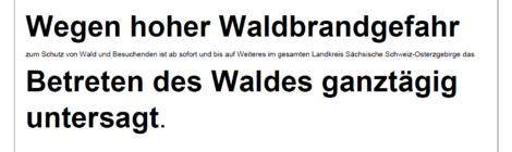 Landkreis erlässt Waldbetretungsverbot für gesamtes Landkreisgebiet