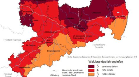 Screenshot Prognose Waldbrandgefahr 09.07.2023