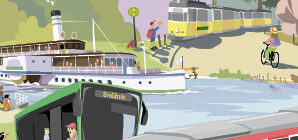 Grafik: iD! Der neue Fahrplan für die Nationalparkregion Sächsische- und Böhmische Schweiz zeigt das umfassende Angebot für Wanderer und Radfahrer mit 14 Verkehrsmitteln, grenzübergreifend, zweisprachig unterstützt durch den VVO und alle Verkehrsbetriebe der Region.